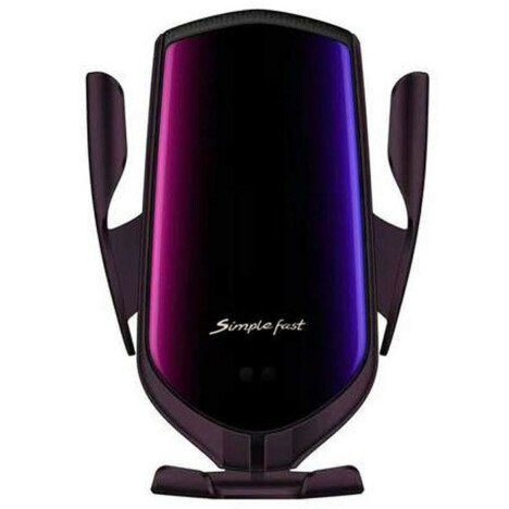 Suport auto cu incarcator wireless iUni R1, functie localizare GPS, micro USB, Fast Charge, Purple